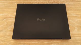 The Asus ProArt Studiobook 16 OLED with a closed lid