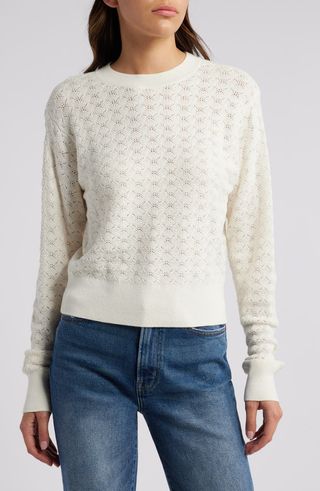 Pointelle Crewneck Sweater