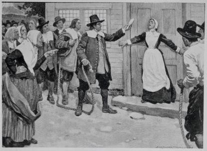 A Puritan woman accused of witchcraft.