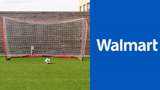 Walmart logo with a Costway soccer goal