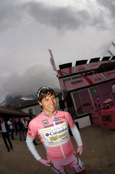 Thomas L&ouml;vkvist (Team Columbia - Highroad) prior to the start of stage five in San Martino Di Castrozza.