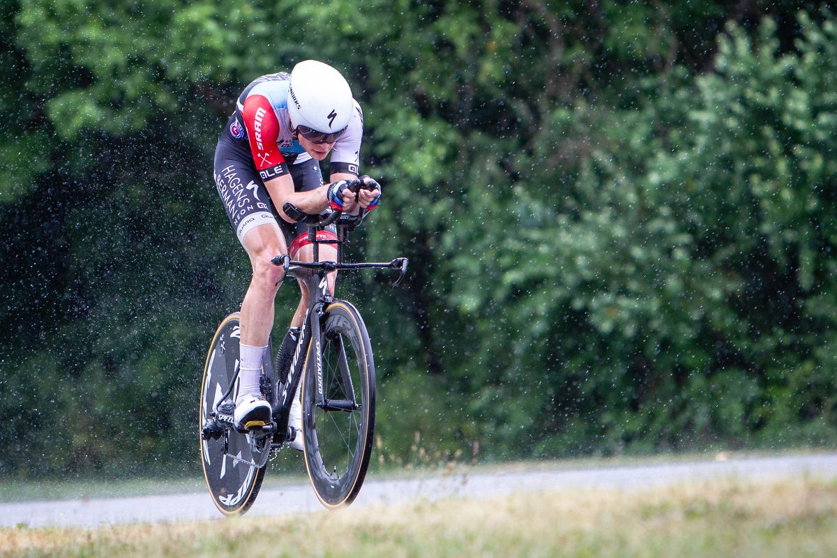 Thomas Revard en route to eighth in the US pro time trial