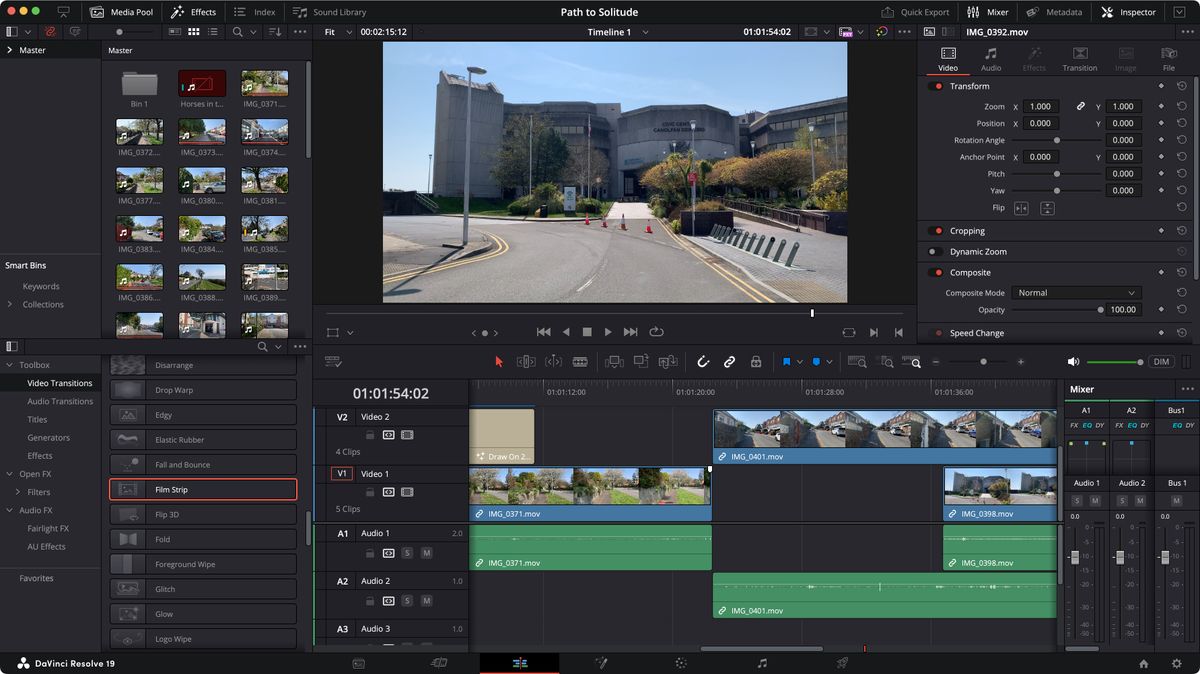 Screenshot of the DaVince Resolve 19 Interface
