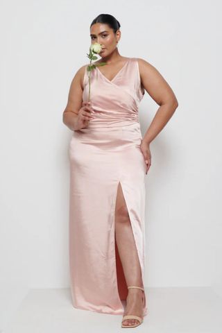 Pretty Lavish Esmee Wrap Maxi Bridesmaid Dress Curve