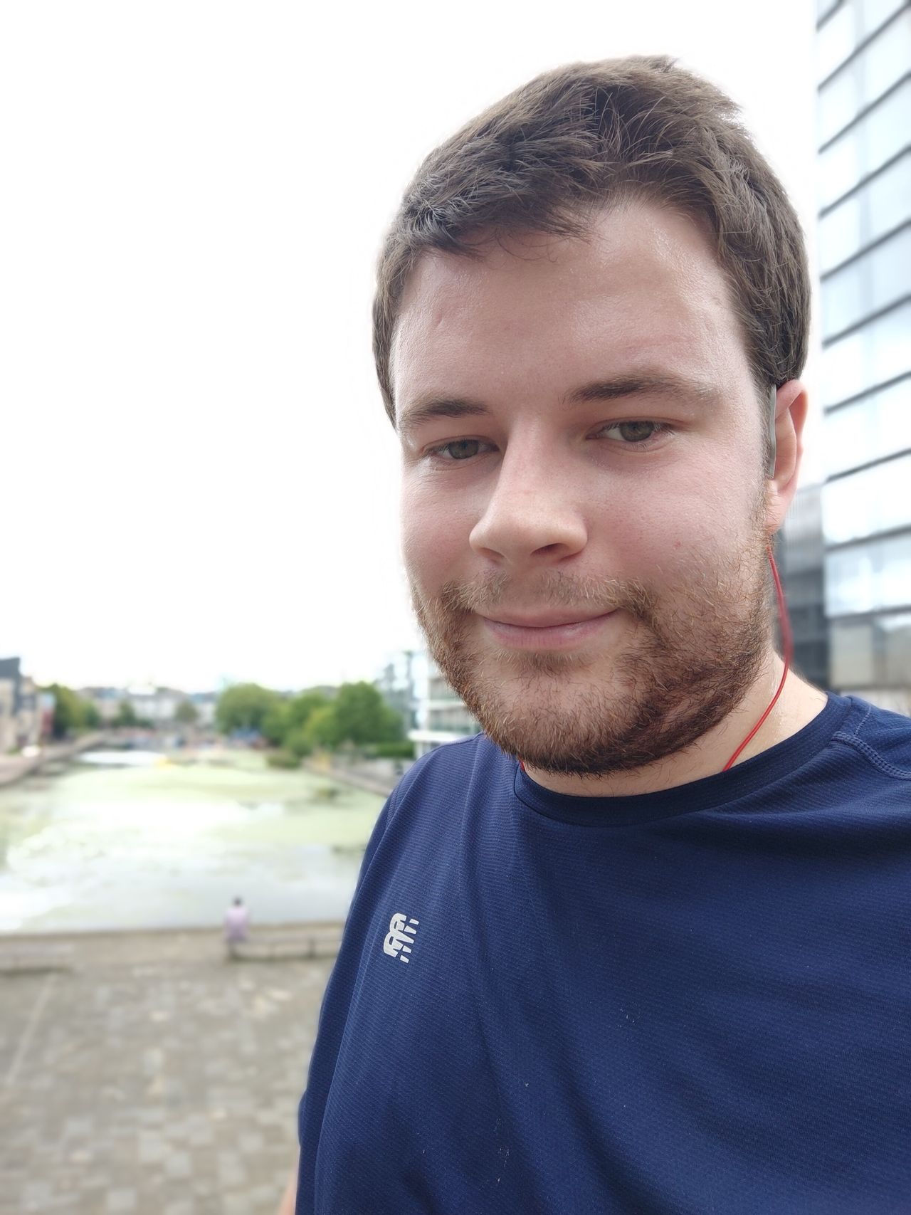 A selfie in portrait mode - note the blown-out background.
