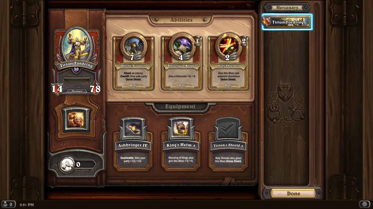 Hearthstone Mercenaries Screeenshot