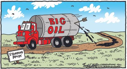 Political cartoon U.S. Dakota Access Pipeline big oil