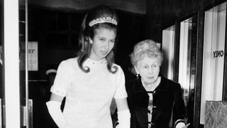 Princess Anne and Princess Alice arriving at the Warner Theatre. November 1969