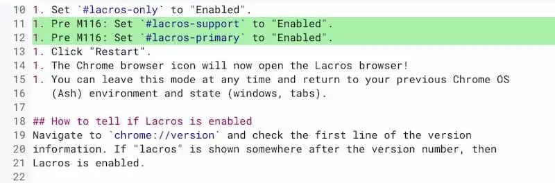 Lacros browser spotted on ChromeOS 116