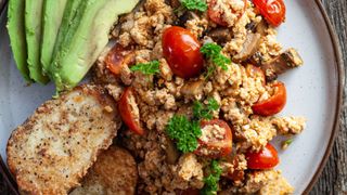 Tofu scramble with avocado