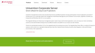 Website screenshot for Univention Corporate Server