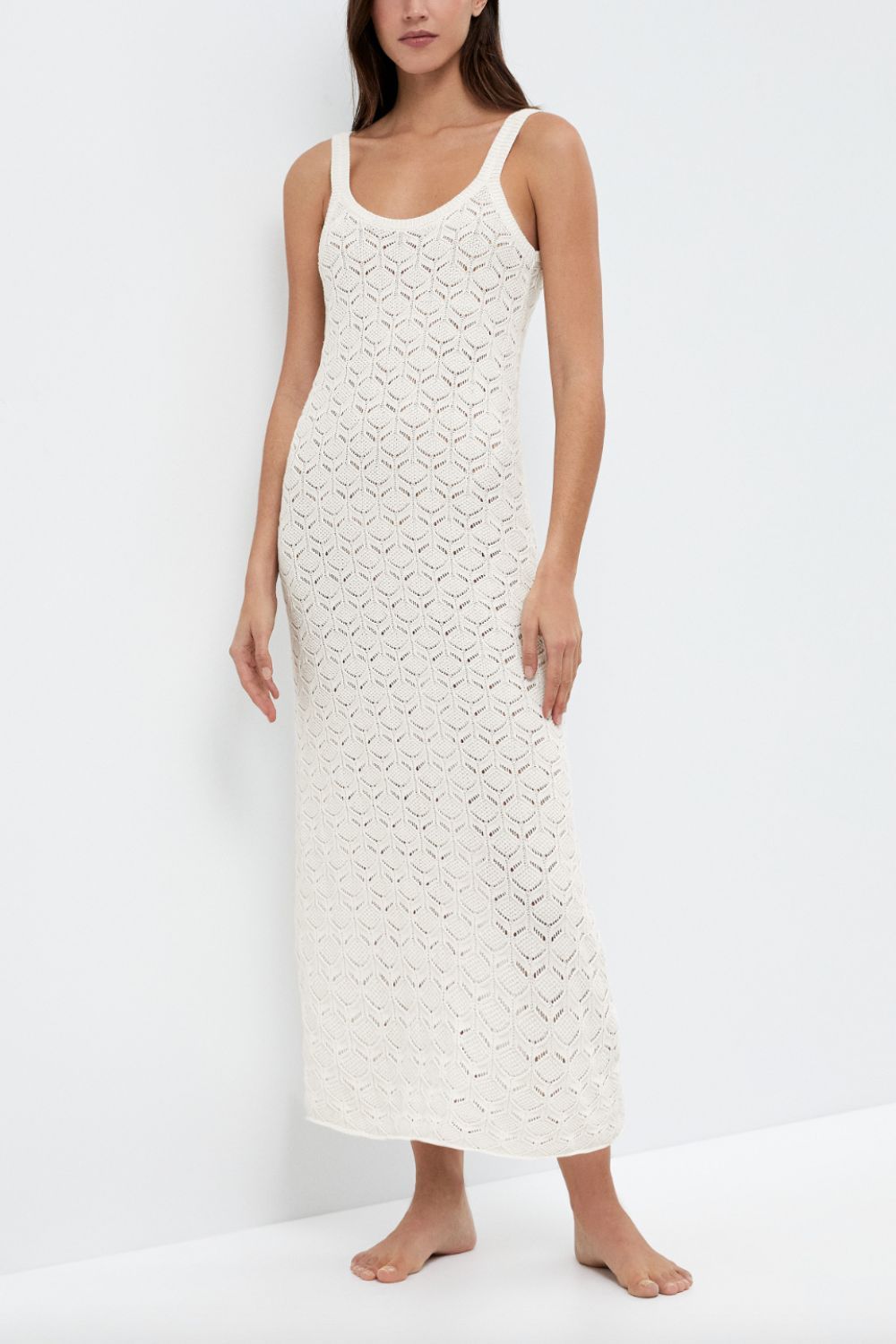 Best crochet dresses: Oysho Long cotton crochet dress