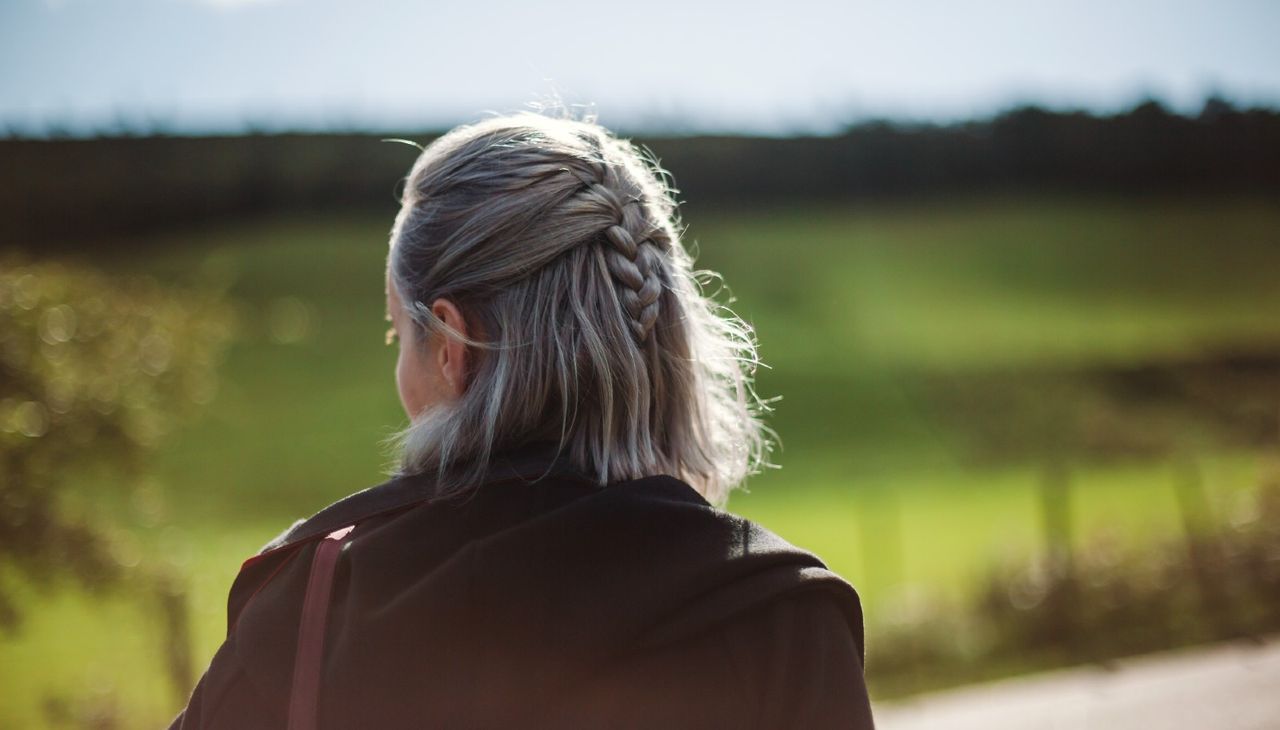 Woman looking away - stock photo