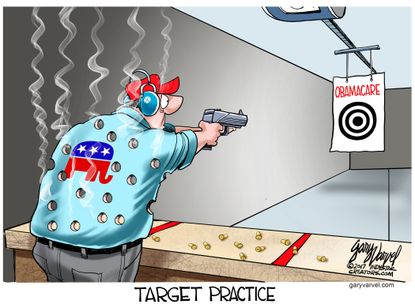 Political Cartoon U.S. GOP Republicans Democrats Obamacare American Health Care Act