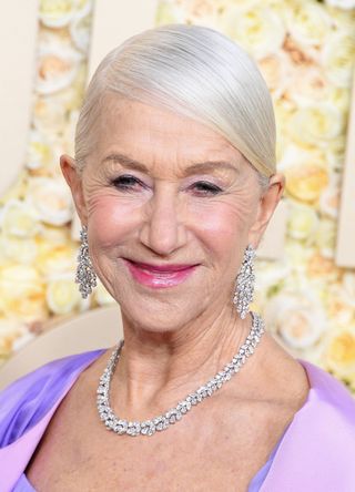 Helen Mirren attends the 81st Annual Golden Globe Awards at The Beverly Hilton on January 7, 2024 in Beverly Hills, California