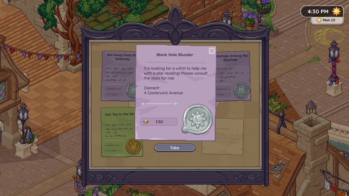 Assignment board in Witchbrook