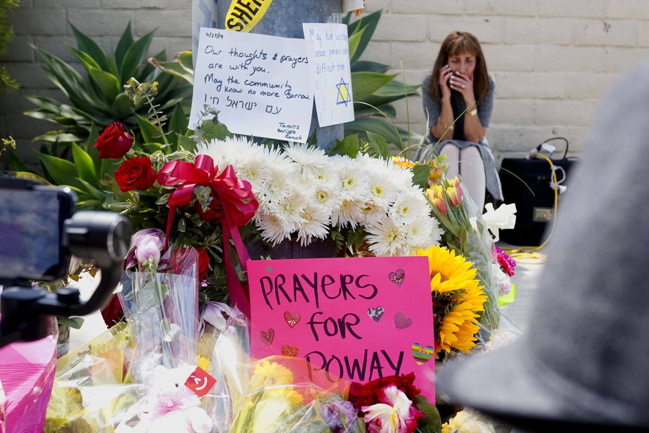 A memorial in Poway