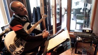 Gail Ann Dorsey recording at the Allaire Studio, New York, 21 January 2008.