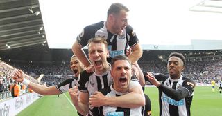 Richest clubs in the world revealed: Newcastle celebrate the second goal to make it 2-0 during the Premier League match between Newcastle United and Brighton and Hove Albion at St. James's Park, Newcastle on Saturday 5th March 2022.