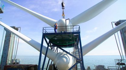 Wind turbine installation, Kentish flats windfarm 
