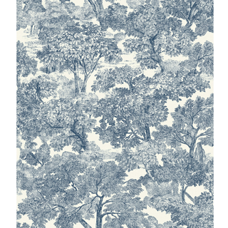 Blue toile wallpaper