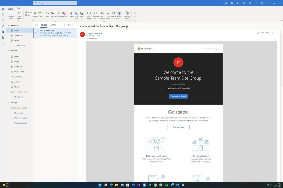 Outlook Client Classic Ribbon