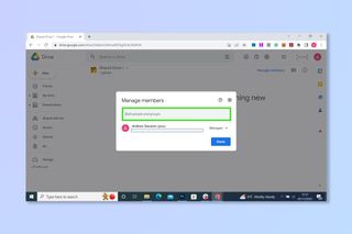 The second step to creating a shared drive on google drive- inviting members