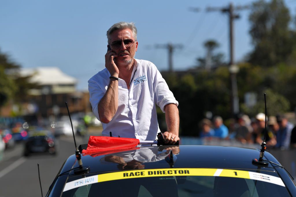 Scott Sunderland in the race director&#039;s car in Australia at Race Torquay in 2020