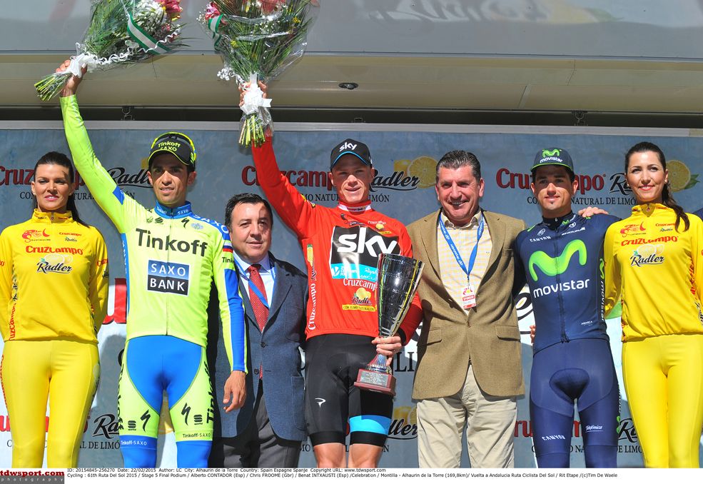 The final podium at the 2015 Vuelta a Andalucia