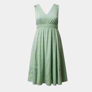 flat lay of torrid midi dress in green