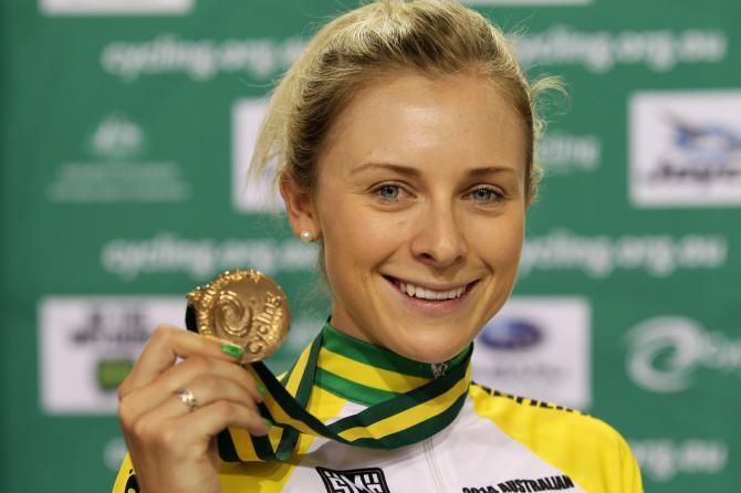 Annette Edmonson with her gold Omnium medal