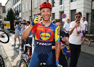 Stage 2 winner Jonathan Milan of Lidl-Trek