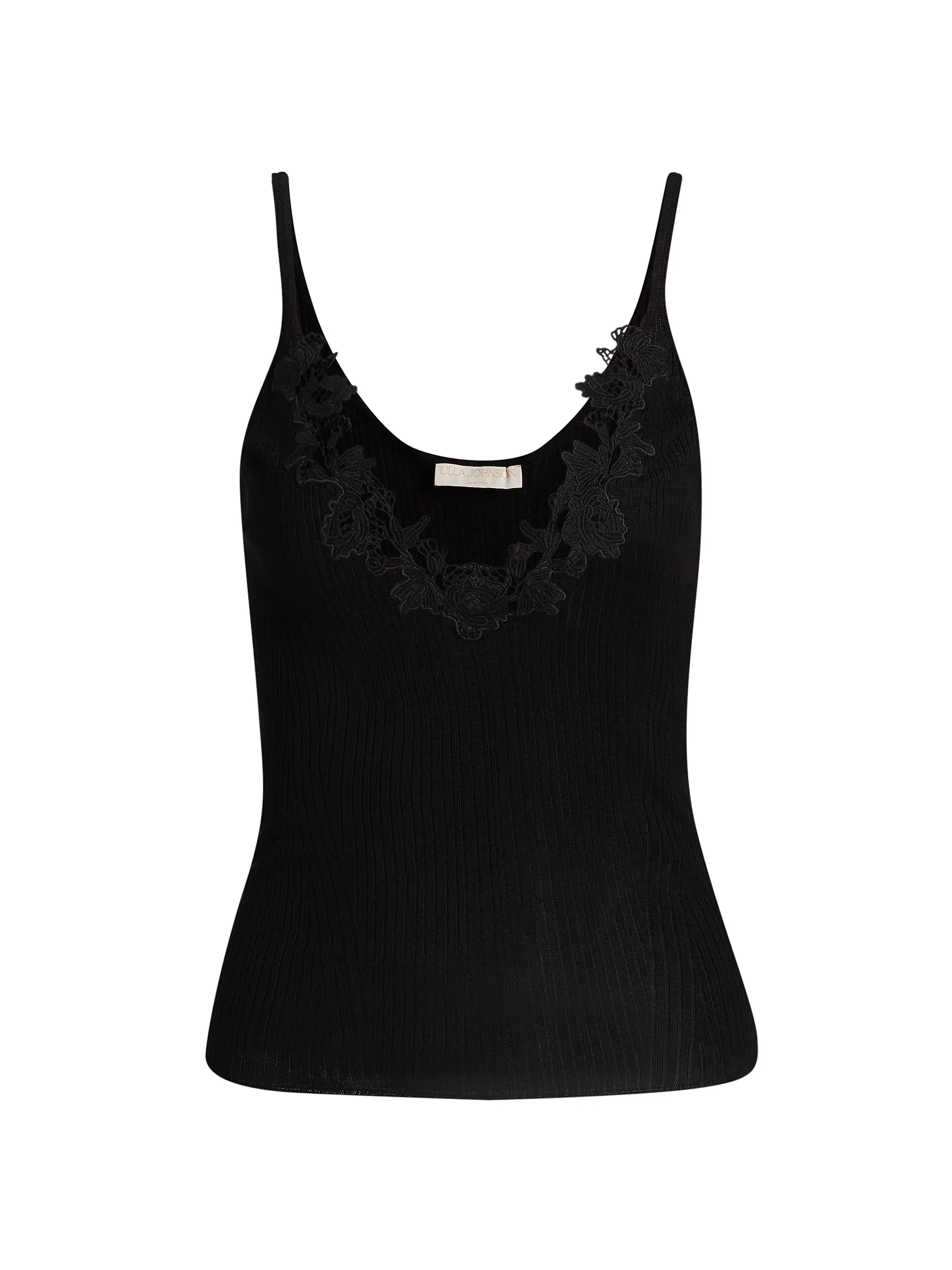 Ainsley Lace-Trim Rib-Knit Cami