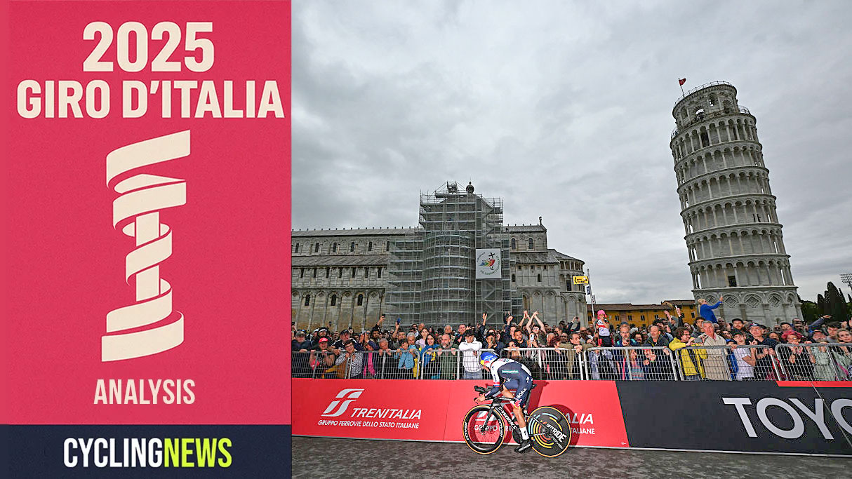 Primoz Roglic (Red Bull-Bora-Hansgrohe) during the stage 10 time trial at the 2025 Giro d'Italia in Pisa (Getty Images)