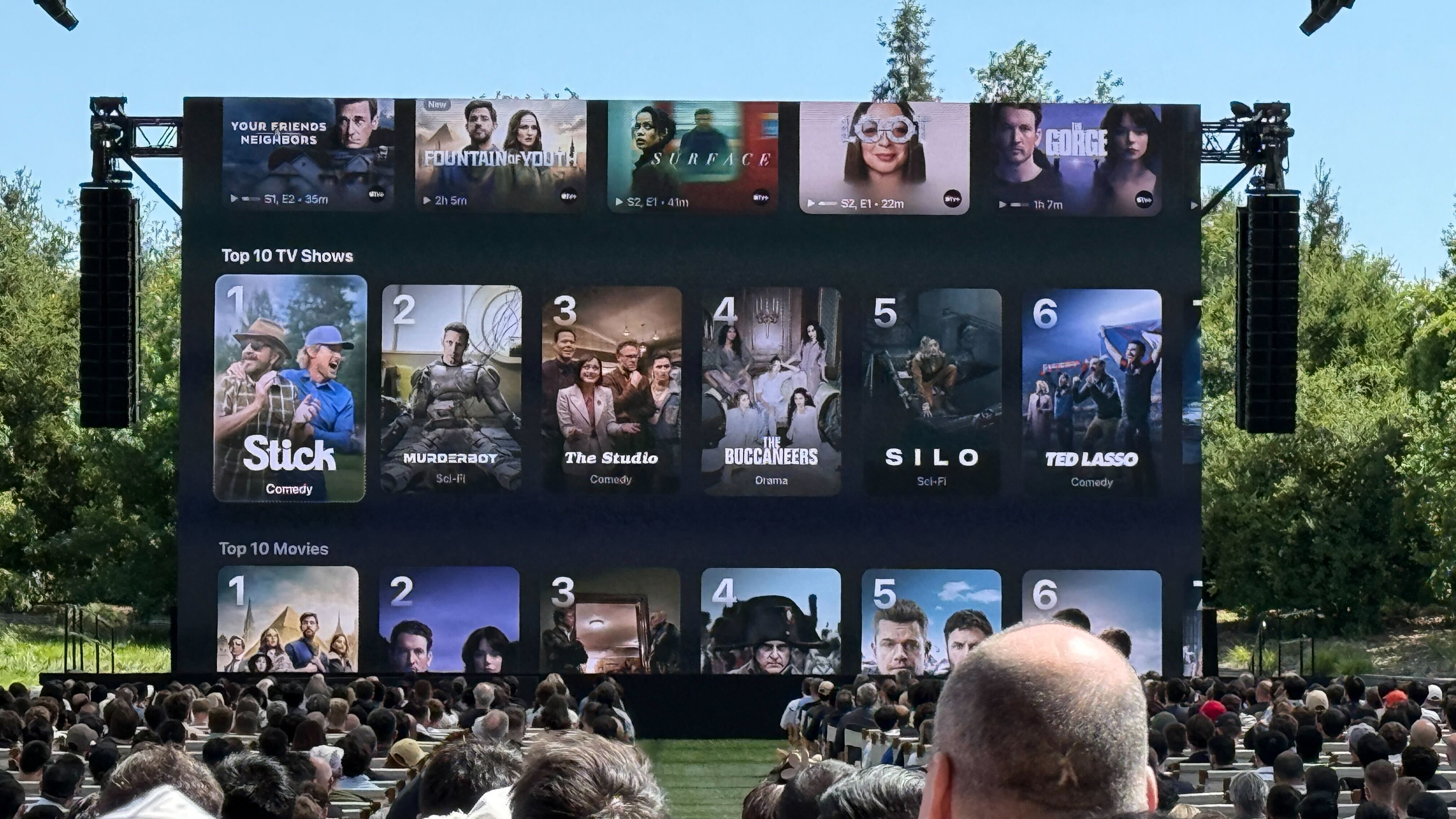 Apple TV interface at WWDC 2025