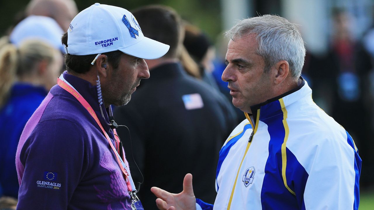 Jose Maria Olazabal and Paul McGinley at the Ryder Cup