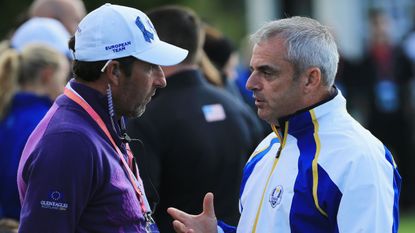 Jose Maria Olazabal and Paul McGinley at the Ryder Cup