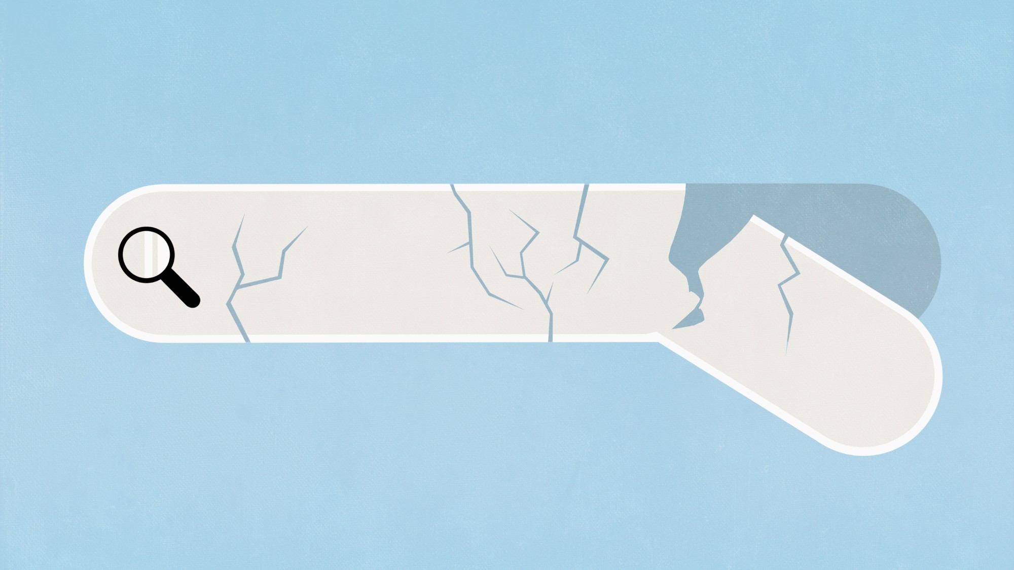A search bar with cracks