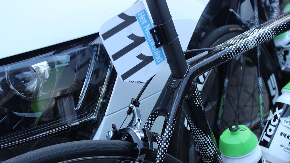 The unique wrap on the new Cervelo R5 was first seen at the Dubai Tour earlier in the year