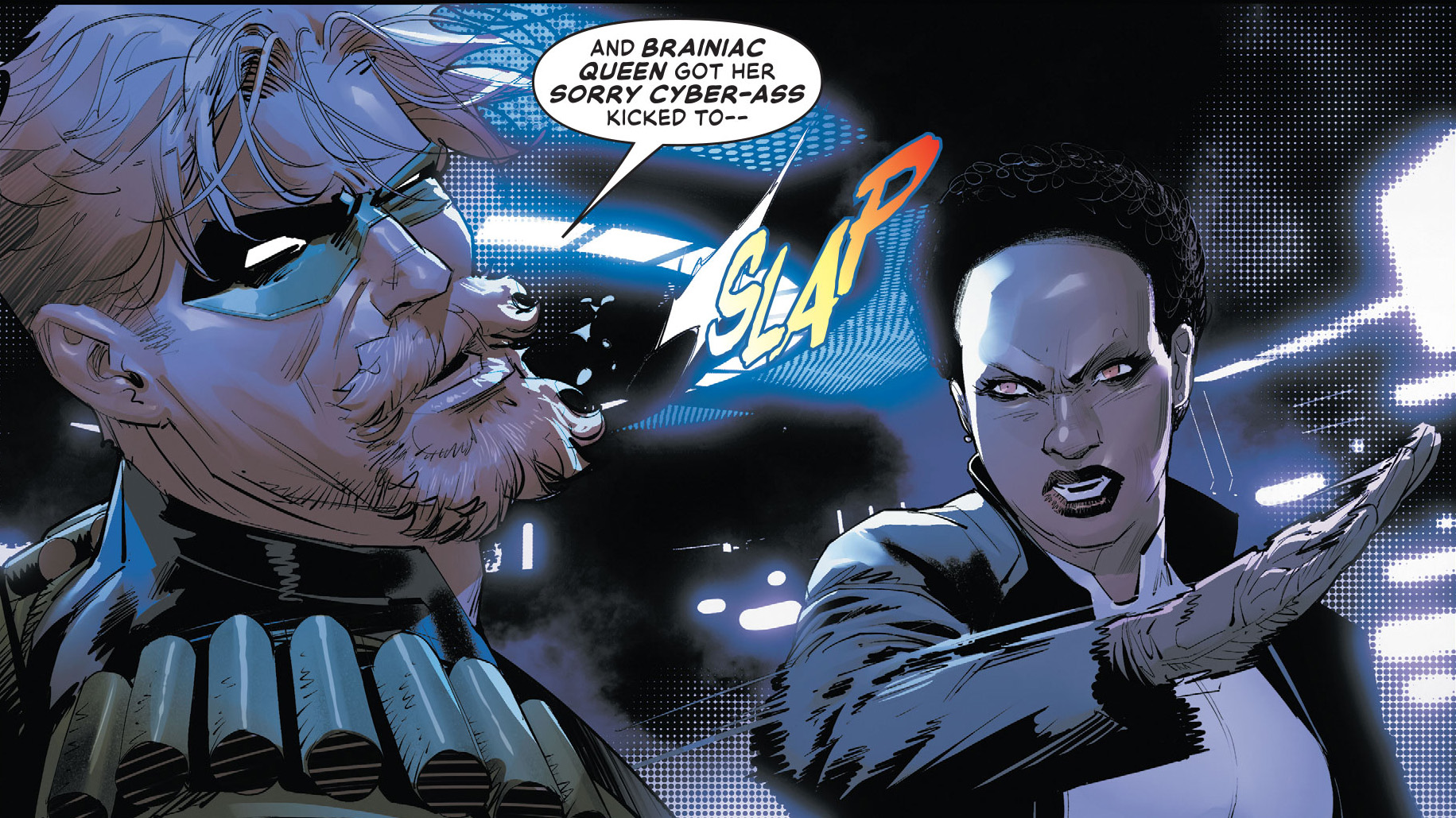 Amanda Waller menampar Green Arrow.