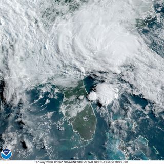 Tropical storm Bertha nears Florida as it hits the U.S. coast.