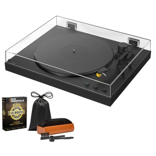Sony PSLX5BT Turntable with Deco Gear Vinyl Record Cleaning