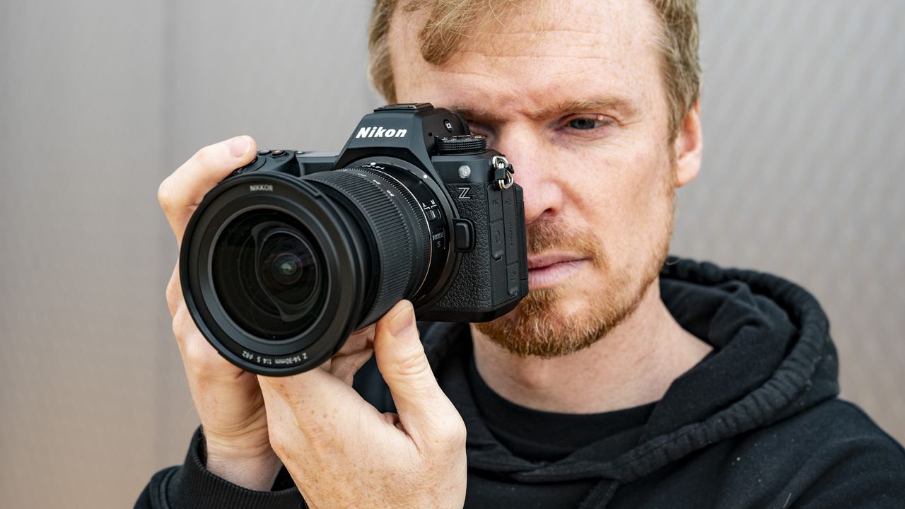 Nikon Z6 III camera held up to photographer's eye