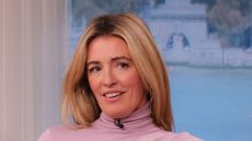 Cat Deeley wearing pink turtleneck and maxi skirt on This Morning on 20 October, 2025