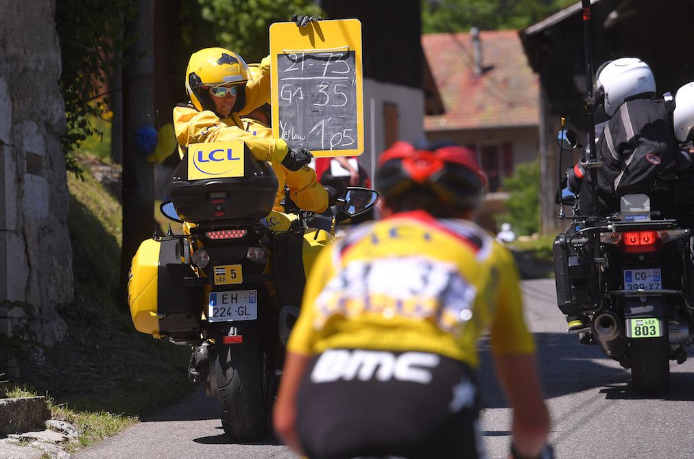 Richie Porte getting time gaps as he gives chase on the final stage of the Crit&eacute;rium du Dauphin&eacute;