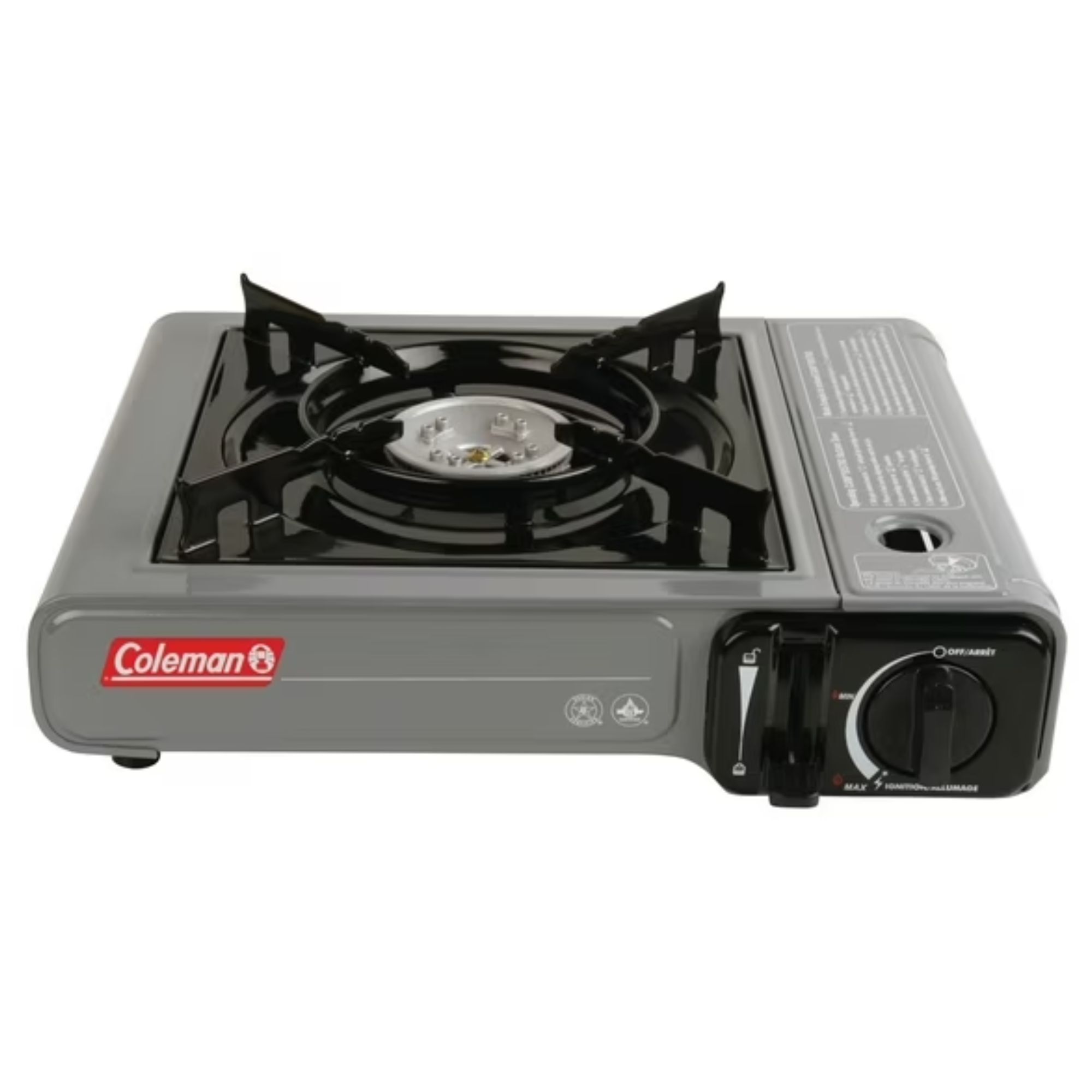 Grey Coleman camping stove
