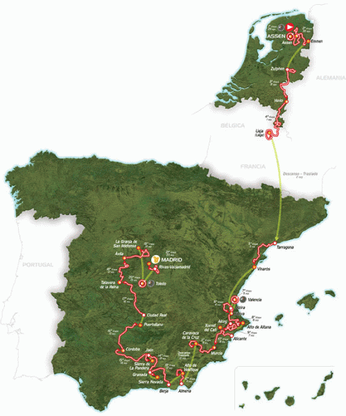 2009 Vuelta a España map