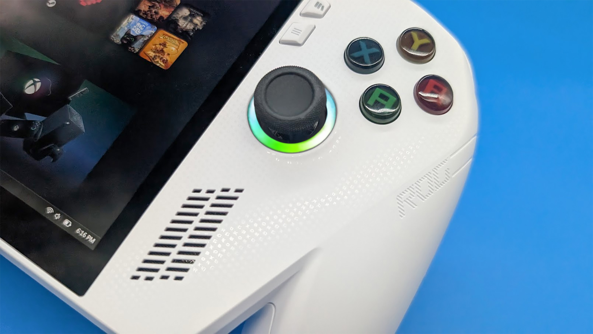 A closeup of the Xbox Ally's ABXY buttons.