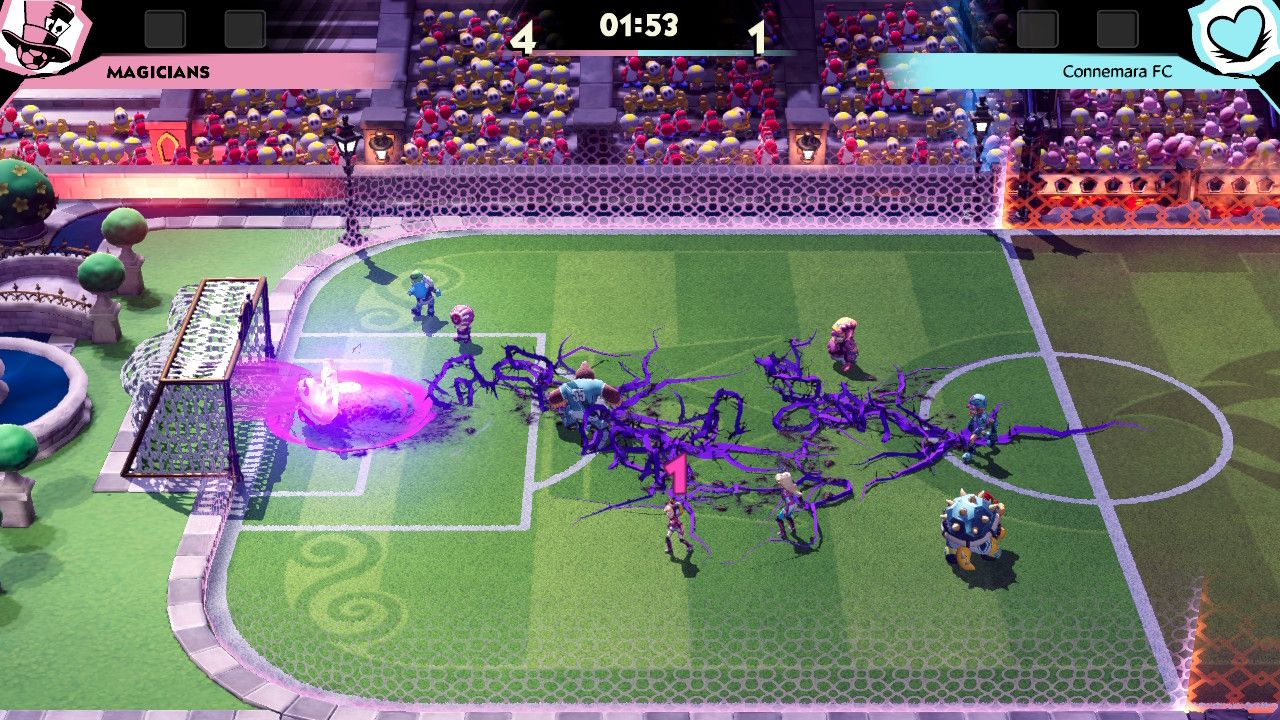 Waluigi Hyper Strike in Mario Strikers: Battle League