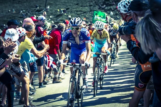On the summit of the Port de Bales with Pinot and Nibali